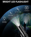 12 In 1 Tactical Pen Self Defense Multitool With Flashlight showing bright LED beam in forest