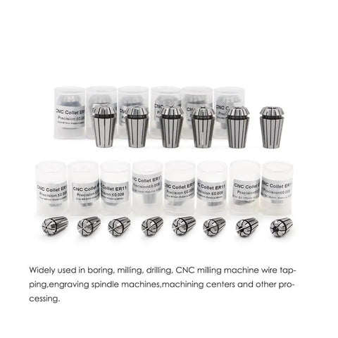 Top Notch Er16 Spring Collet Chuck For Cnc Milling Lathe Machines Offering Dead Nuts Accurate Clamping Heavy Duty Steel Build And Quick Spindle Tool Changing, 12-piece set with precision collets.