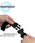 Hands holding buckle straps for All Weather 2 Seater Outdoor Bench Cover Waterproof 53W By 26D By 35H Inches windproof design.