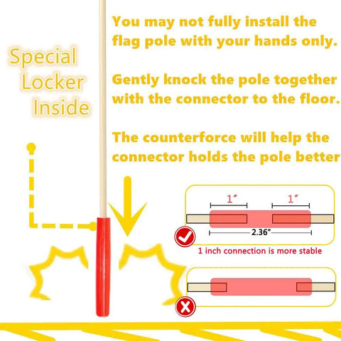 Instructions for assembling Two Pack Upgraded Bike Flags With Poles For Maximum Road Visibility with special locker inside.