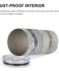 Decorator Grey Granite Stone Look Gradient Water Cup Made From 304 Stainless Steel With Leak Proof Lid Thickened Base