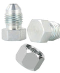 Heavy Duty Hydraulic Cap And Plug Kit With JIC And ORFS 37 Degree Threads 8 Sets Cap And Plug Fittings For 4 6 8 10 12 16 Dash Sizes Leak Free Industrial Grade Hose Tube And Pipe Connections, showing metal caps and plugs.