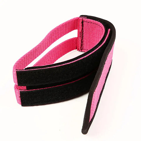 Universal Bike Pedal Straps With Nylon Tape Easy Install Toe Pedal Straps For Secure Foot Grip, pink nylon straps folded