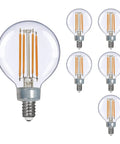 Image of Dope LED Globe Bulbs G16.5 With E12 Base, 2700K Warm White, 95 CRI, Dimmable And Flicker Free, 40W Equivalent, UL Listed, 6 Pack