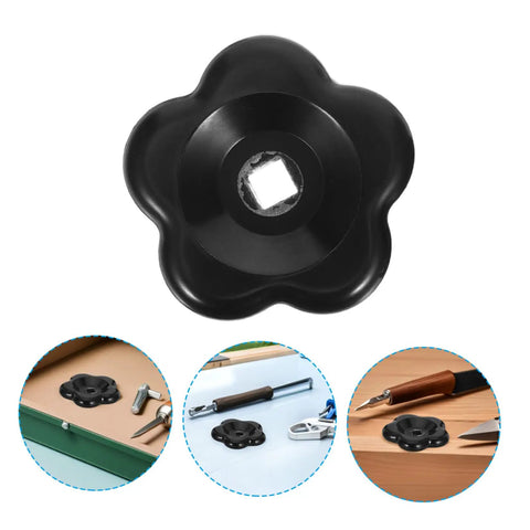 Black Bakelite Spigot Handle Replacement Knobs 6CM 6STAR Fit 8X8MM Stem Hole Outdoor Water Valve shown with tools