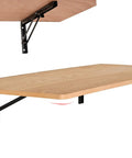 Wall Mounted Laundry Folding Table Fold Down Desk Collapsible Floating Workbench with wooden surface in folded position.