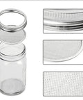 Straight Up Premium Stainless Steel Sprouting Lids And Stands For Wide Mouth Mason Jars To Grow Heckin Fresh Microgreens And Sprouts At Home With Rust Proof Mesh Discs And Solid Foldable Trays That Are Gonna Be Your New Kitchen Fav - steel mesh sprout lid on a mason jar.