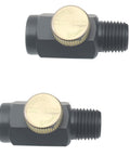 Two Pack Brass Inline Air Flow Regulator Adjustable One Quarter Inch NPT Male and Female Valves for Air Compressors Pressure Control Tool for Hobbyists and Pros Durable Black Finish