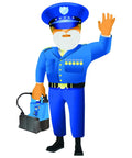 Cartoon figure holding Automatic Submersible Utility Pump 1/6 HP With Corrosion-Resistant Thermoplastic Body, Auto Shutoff, 3/4 Inch Discharge