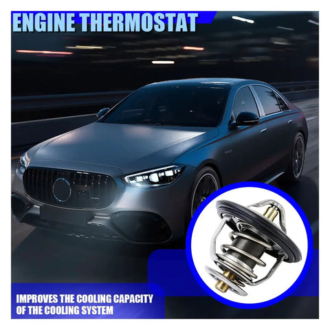 Built Tough Car Engine Coolant Thermostat With Gasket Offers Rock Solid Performance Oem 19301 Paa 306 Plc 31 Fitment Hella Reliable Heavy Duty Auto Parts For Trucks And Suvs Silver, engine thermostat visible with silver car in motion.