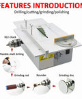 Heavy Duty Mini Sliding Table Saw Engineered For Rugged DIY Builds And Serious Woodworking with B12 chuck and flexible shaft.