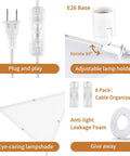 Plug In Corner Light 2 Pack With Switch, Modern Triangle Wall Light Fixture With Acrylic White Shade showing parts and features