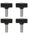 Rugged Workhorse Heavy Duty Thumb Screws With Durable Black Aluminum Knobs Crafted For Hassle Free Tool Free Assembly Quick Fixes And Serious Garage Hacks Four Pack - black knobs and stainless steel screws
