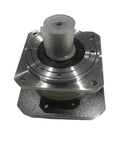 Heavy Duty Round Helical Planetary Gearbox Built Tough Delivers Knockout Torque And Smooth Five To One Reduction For 110Mm Ac Servo Motors With Plug And Play 19Mm Drop In Shaft, top view showing shaft and sealed housing.