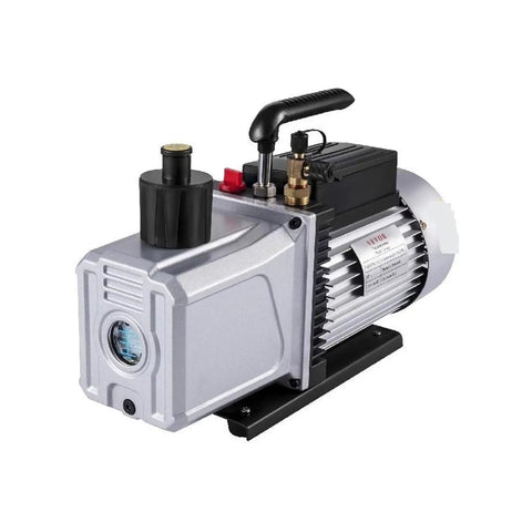 1HP 12CFM Vacuum Pump For HVAC And Refrigeration Systems Heavy Duty Aluminum Construction Strong Copper Motor With Anti Flow Back Design Great For Auto AC Maintenance And Household Use Durable Base