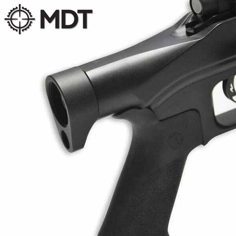 Fixed Stock Adapter For Hunting Firearm Interface Chassis, Adds 0.75 Inch Length Of Pull, Black Durable Build close-up view