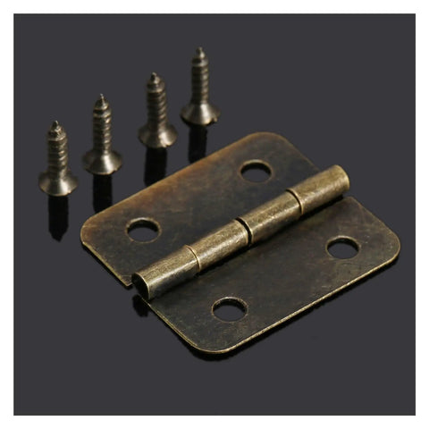 Rotating Concealed Cabinet Hinges Set, 12 Pcs 4 Hole Wood Box Case Door Hardware 19x16mm With Screws, Easy Install