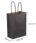 Black Paper Bags With Handles 5.9 By 3.1 By 8.2 Inches Pack Of 100 Tote Favor Bags For Parties And Gifts, durable craft bags.