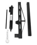 Built Tough Two Ton Hydraulic Engine Hoist With Folding Cherry Picker Design And Integrated Stands components including hydraulic pump and supports.
