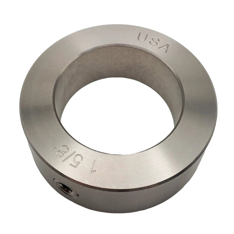 Rock Solid Set Screw Shaft Collars With One Point Six Two Five Inch Bore Made Of Top Shelf Three Zero Three Stainless Steel For Shop Projects Delivers A Sweet Two Pack Bundle Ready For Gritty Shop Jobs And Tough Machine Servicing