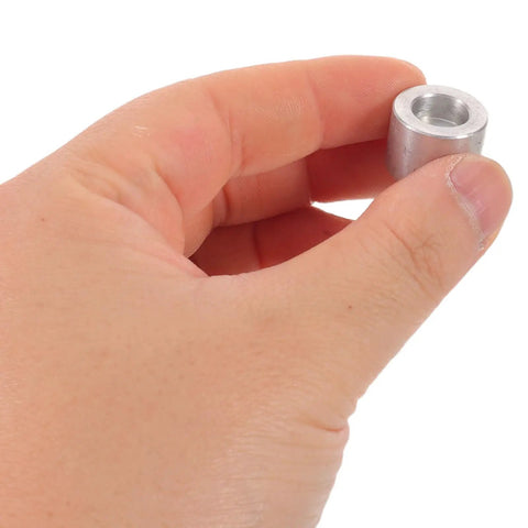 Two Piece Motorcycle Cam Chain Tensioner Adjuster Kit For Suzuki Cruisers featuring a hand holding a steel component.
