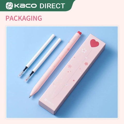 Two Pack Gel Pens With Cute Heart Design In Pink Ink Includes Four Extra Black Refills A Go-To Stationery Set For Journaling