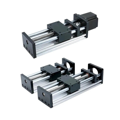 Rugged CNC Linear Guide Stage With 100 To 500mm Stroke SFU1610 Ballscrew Drive Sliding Table Nema23 Motor Included Adjustable Stroke visible