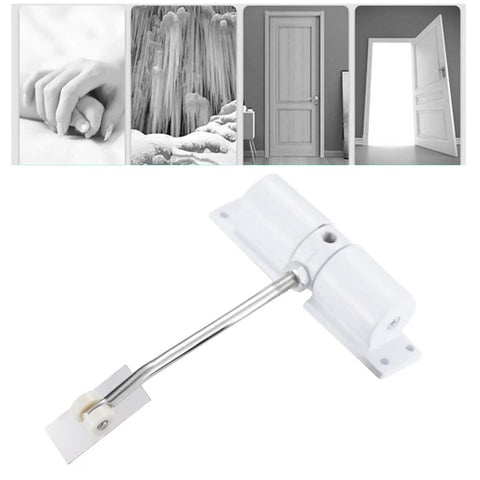 Auto Double Spring Door Closer For Shed, Garage And Office, Self Closing Aluminum Alloy Closer in white finish