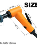 Pro Grade 110 Degree Air Die Grinder 18000 RPM Pneumatic Angle Tool with orange body and disc dimensions for automotive use