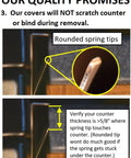 Diagram showing spring tips on Marine Grade 316 Stainless Steel Stove Gap Covers 23.4 Inch Long, Oven Side Gap Filler.