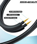 Replacement AC Power Cord Lead For Janome NewHome 5700 6500 6600 8000 9000 Sewing Machines, close-up view of black cable with copper tips