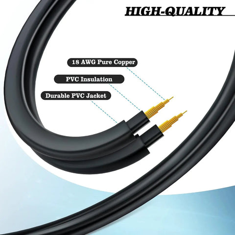 Replacement AC Power Cord Lead For Janome NewHome 5700 6500 6600 8000 9000 Sewing Machines, close-up view of black cable with copper tips