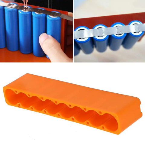 Heavy Duty Adjustable Battery Welding Clamps Set Of 2 With High Heat Resistant Insulated Industrial Plastic Grip For Reliable Spot Welding And Secure Terminals No More Loose Fits Or Melting Gear with blue battery cells