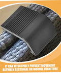 8 Pack Outdoor Furniture Clips And Connectors For Rattan Wicker Chairs And Sectional Sofas, close-up of clip on rattan weave