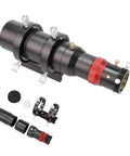 All Metal 1.25-Inch 50mm Dual-Speed Guide Scope For Auto Guiding Cameras with accessories, red knob detail, weatherproof construction