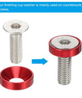 Pro Grade Finish Countersunk Washer Kit M6 Set With Aluminum Alloy Flat Cup Head Screws And Gaskets, 20 Pcs Orange, Includes Driver Wrench For Mechanical Parts, DIY Projects, Model Building shown in assembly