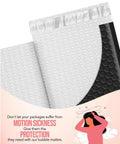 Two Size Bubble Mailers 100 Pack Padded Envelopes Self Seal Black For Shipping 4x8 And 6x10 Inches With Strong Adhesion