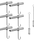 Stainless Steel Maple Syrup Tapping Kit With Six Spiles And Hooks And Two Cleaning Brushes For Easy Sap Collection From Maple Trees Durable 304 Stainless Build Reusable Outdoor Ready No Fuss Setup Easy To Install
