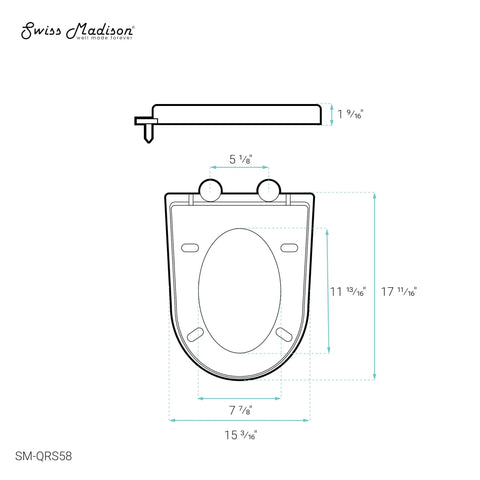 Diagram of Quick Release Toilet Seat With Silent Soft Close Easy Detach Button No Slam Scratch Resistant UF Material