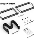 Package contents showing components of Expandable Pot And Pan Organizer Rack For Cabinet With 14 Adjustable Dividers To Hold Lids And Pans