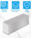 Aluminum flat bar 2×4×8 in (50×100×200 mm), brushed solid block for milling and machining