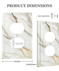 Sleek White And Gold Marble Abstract Light Switch Covers And Wall Plates Tough As Nails Polycarbonate Outlet Faceplates dimensions image.