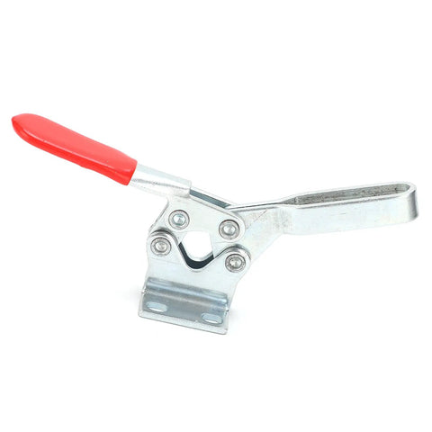 Horizontal Welding Toggle Clamp HT 225D, cold rolled steel plate with PVC handle, 227 kg hold, side view