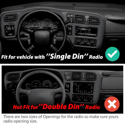 G-PLUS dash trim bezel cover, dark gray; fits single-DIN radios for Chevy Blazer/S10, GMC Jimmy, S15/Sonoma (1998-2004)
