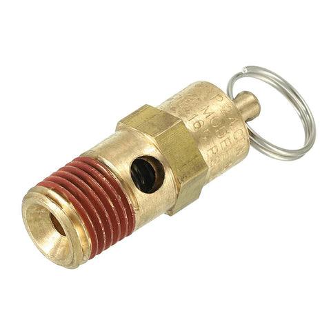 Brass 1/4-in NPT safety relief valve for air compressors, 165 PSI set pressure