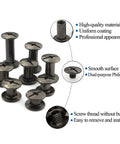 Rock Solid 120 Piece Chicago Screws Assorted Kit With Eight Mixed Screw Rivet Sizes Featuring Phillips Head Gun Metal Finish, close-up view.