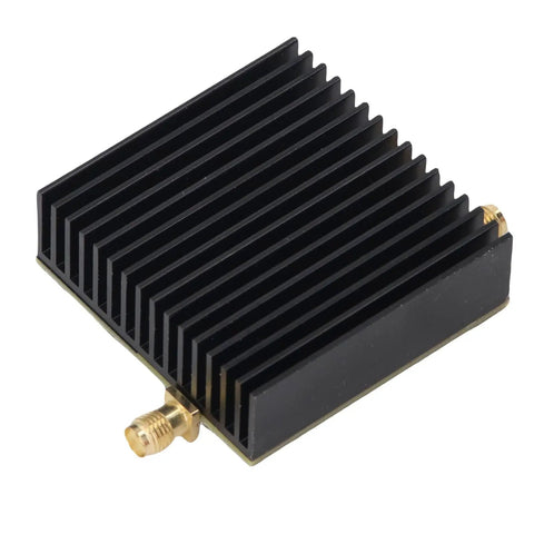 Rugged RF Power Amplifier Module for Ham Radio and Broadcasting 0.5-800MHz, 15W Output, showing heatsink design