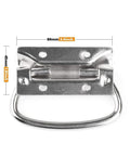 Front view of Stainless Steel Toolbox Pull Handles Set 4 Inch For Lifting Doors And Chest Covers Pack Of 2 Silver Durable Mounting