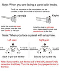 Diagram showing installation instructions for 6.3 Inch Privacy Pocket Door Lock With Key Recessed Sliding Door Mortise Lock.