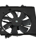 Direct Fit AC Condenser Cooling Fan Assembly Passenger Side Replacement For Honda Fit 2009 Through 2014 top view of fan blades and housing
